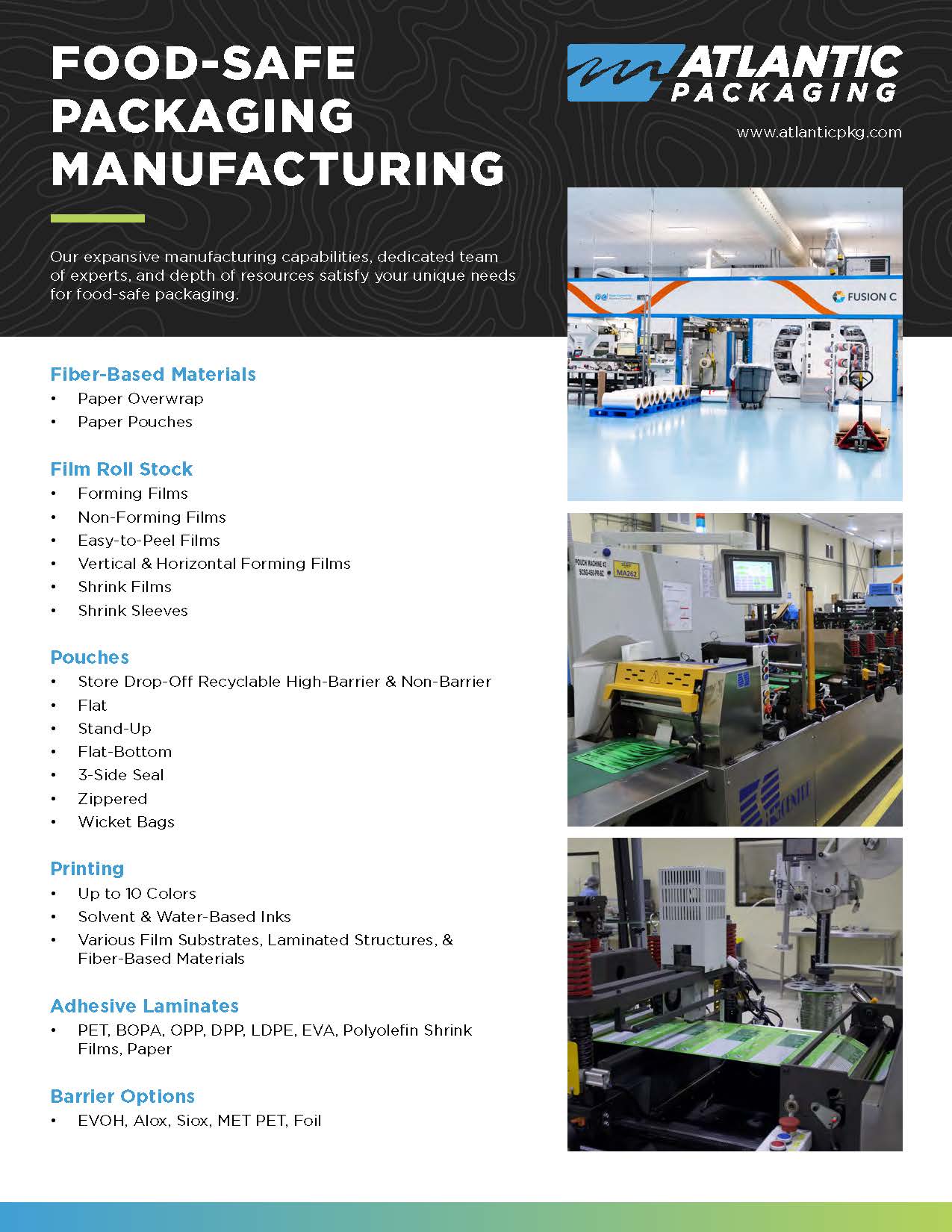 Food Safe Packaging Manufacturing Info Sheet