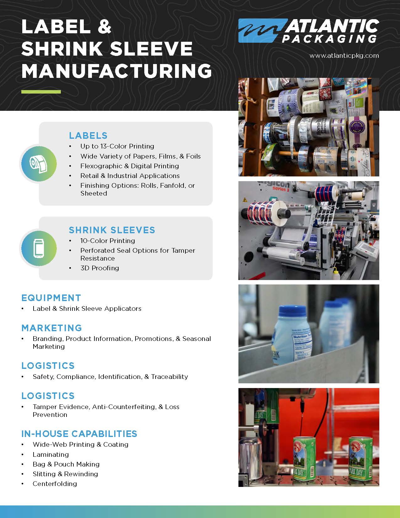 Label and Shrink Sleeve Manufacturing Info Sheet